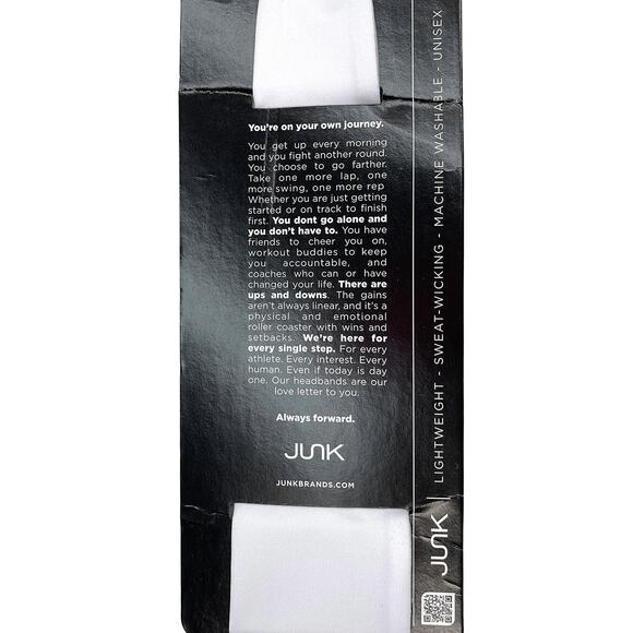 Junk Brands Flex Tie Headband O/S New $18 Super Chill White Lightweight Wicking - Picture 5 of 6